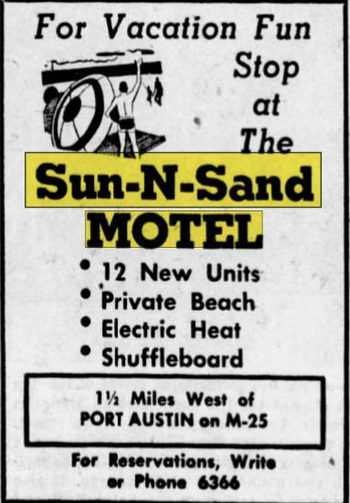 Sun-n-Sand Motel - 1958 Ad (newer photo)